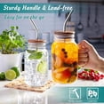 thumbnail image 3 of Glass Cups for Iced Coffee, 24Oz Mason Jar with Lid and Straw, Mason Jar Coffee, 3 of 9