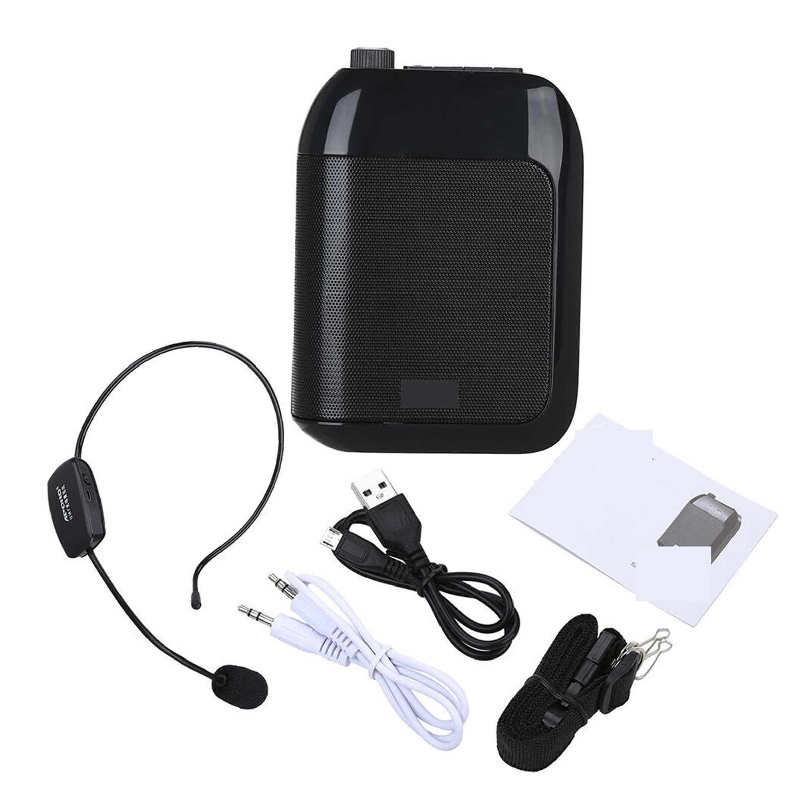 Megaphone Portable UHF Wireless Speaker 15W Cordless Voice Amplifier Loudspeaker 7.4V Teacher Microphone Speaker