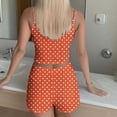 thumbnail image 4 of Women's Polka Dots 2 Piece Outfit Spaghetti Strap Sleeveless Crop Top Camisole and Shorts Pajamas Set Sleepwear Nightwear, 4 of 7