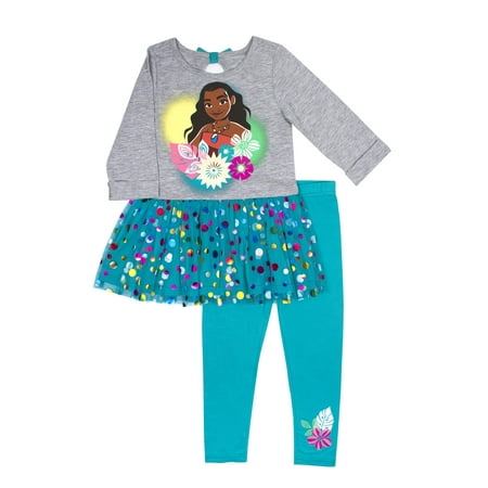Jersey Foil Tulle Tunic & Legging, 2-Piece Outfit Set (Little Girls)