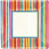 7'' Square Luncheon Plates - 8-Pack, Poppy Stripe