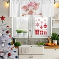thumbnail image 6 of 2 Pack Valances for Windows, Pink Pig Window Valances for Living Room/Bedroom/Bathroom, Cute Bathing Animal Cartoon Watercolor White Light Filtering Kitchen Curtain Valance 42"W x12" L, 6 of 9