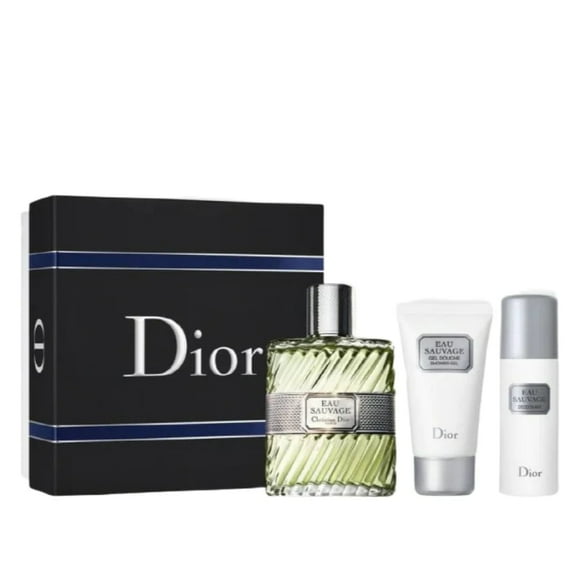 Perfume Christian Dior Eau Sauvage EDT 100 ml para hombre, set de 3 piezas