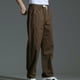 thumbnail image 4 of Pantalones largos para hombre, casuales, de moda, lisos, de pierna recta, con cordón y cintura elástica, 4 of 4