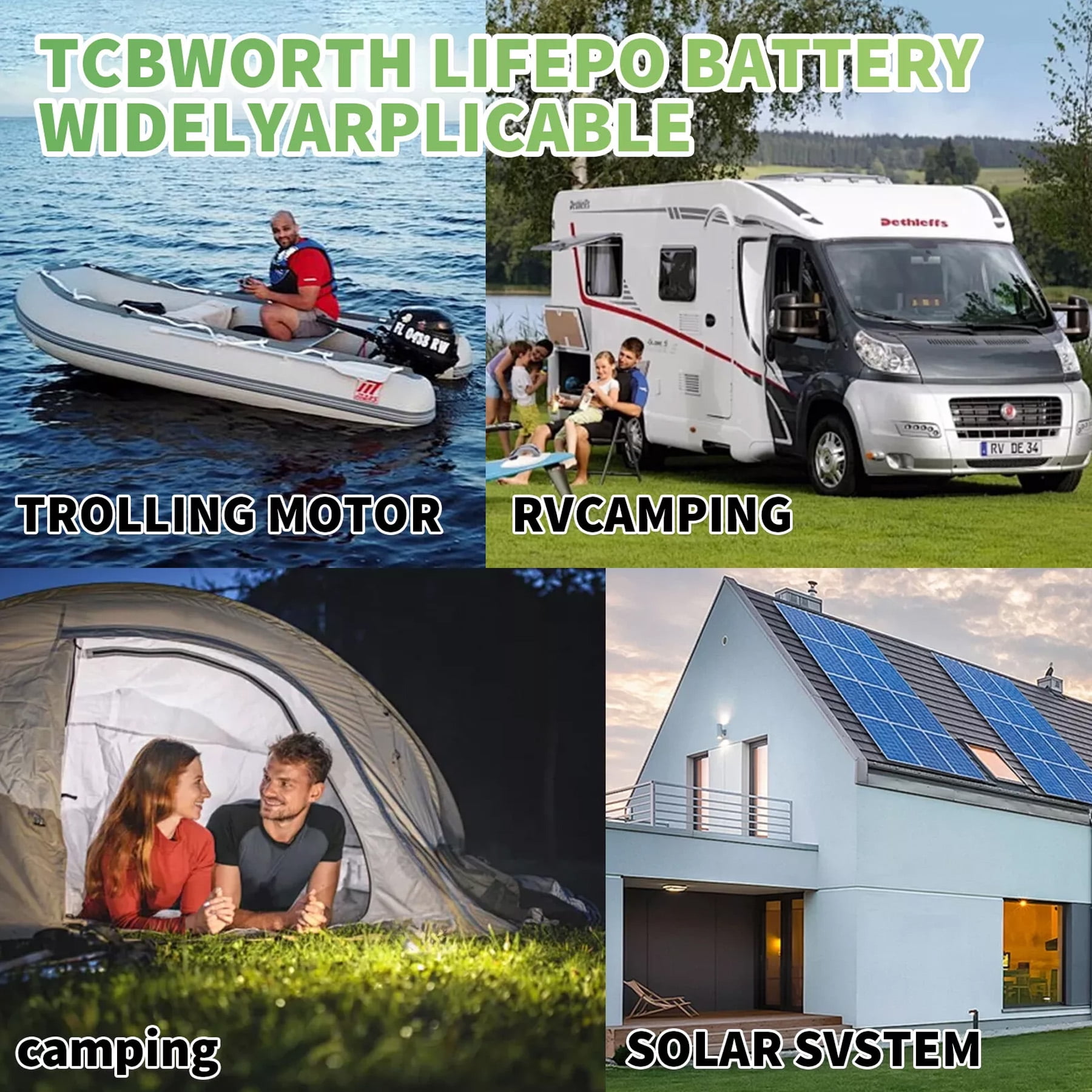 2Pack 12V 100Ah LiFePO4 Lithium Battery,TCBWORTH for RV,Trolling Motor,Solar,Marine,100A BMS,Group 31 Battery,15000+Deep Cycles