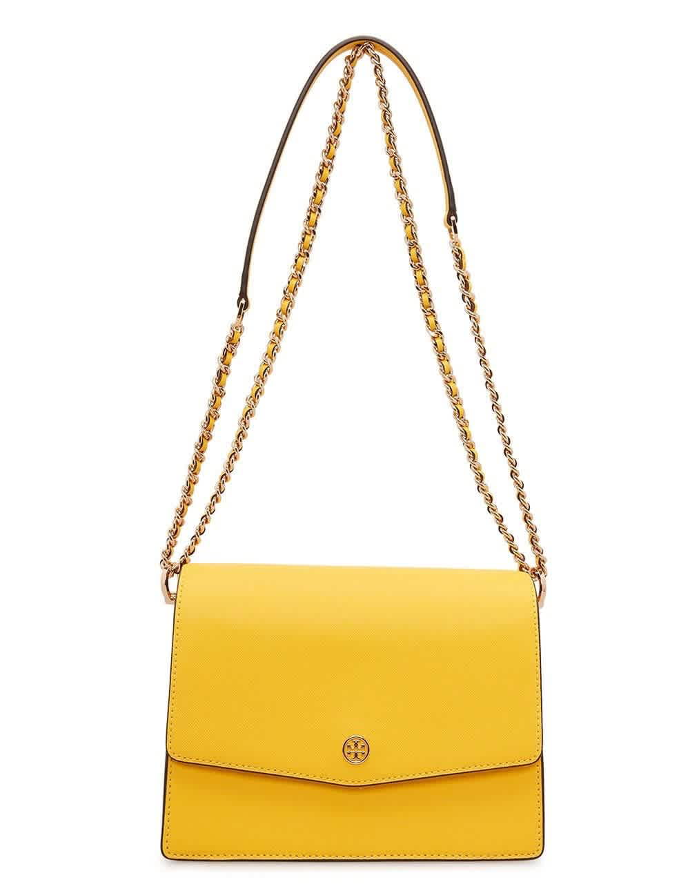 Tory Burch Ladies Robinson Floral Interior Convertible Shoulder Bag in  Yellow 