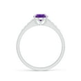 thumbnail image 2 of ANGARA Natural Oval 1.15 ct Amethyst Ring with Flush-Set Diamonds in 14K White Gold for Women (Size-8x6mm) | February Birthstone, Birthday, Anniversary, Jewelry Gift for Women | Natural Amethyst Ring, 2 of 10