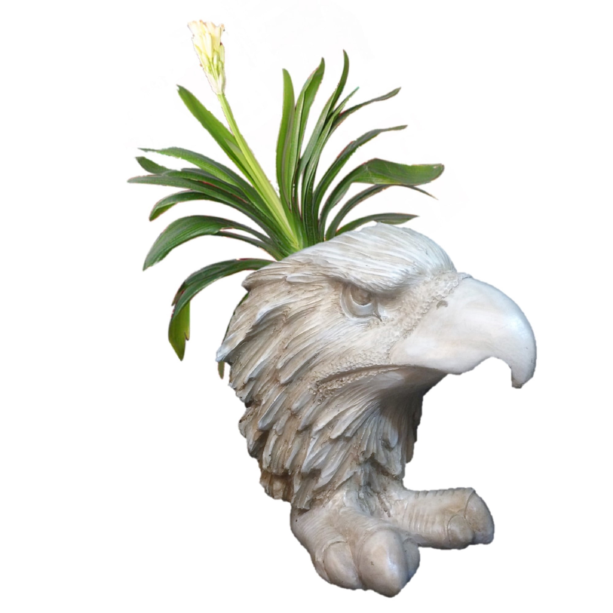 Homestyles Antique White American Eagle Mascot Muggly Animal Statue Humorous Planter Pot