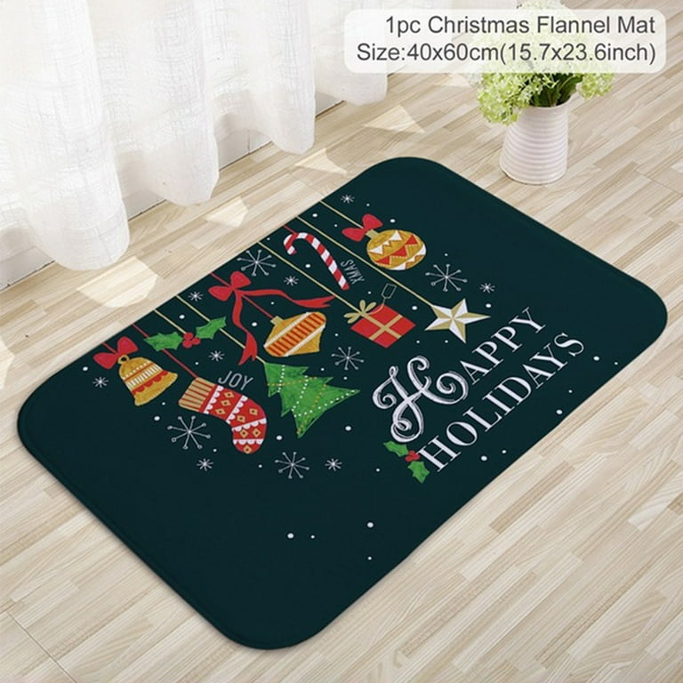 1pc Christmas Door Mat Welcome Front Floor Mats Bath Mat Non-Slip