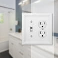 thumbnail image 2 of Amerelle 4052TDW Elly Wallplate, 1 Toggle / 1 Duplex, Wood, White, 1-Pack, 2 of 3