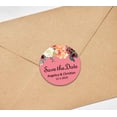 thumbnail image 3 of Darling Souvenir Round 45 Pcs Floral Save The Date Stickers Wedding Personalized Bride Groom Names And Date Envelope Seals - Peach, 3 of 4