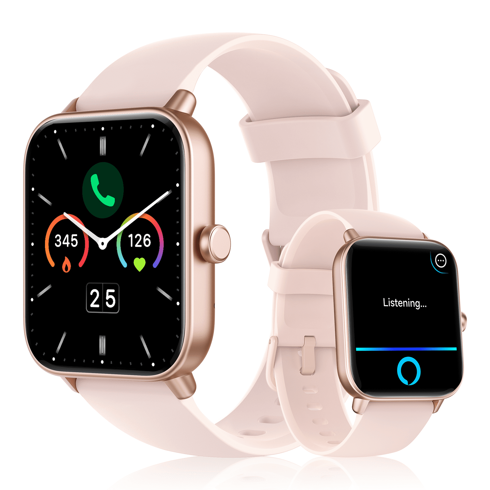 ACHOICE 1.85" Smart Watch for Women & Men, Fitness Tracker, Alexa Built-in, 100+ Workout Modes, 3 Year Warranty, Fits for iPhone and Android for Gift Pink