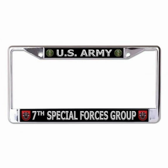 U.S. Army 7th Special Forces Group Chrome License Plate Frame