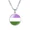 Genderqueer, variant on Unisex Alloy 18mm Simple Round Cool Colorful Stripes Non-binary Flag LGBT Gay Pendant Necklace Equality Eternity Love Pride Jewelry