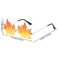 thumbnail image 2 of Hzzsbu Maple Leaf Shape Sunglasses, Rimless Sunglasses for Women Men, Funny Irregular Sun Glasses UV Protection Retro Frameless Funky Eyewear Party Glasses, 2 of 7