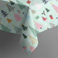 thumbnail image 5 of Light Blue Christmas Tree Pattern Square Tablecloth,Waterproof Square Table Cover,Wipeable Spillproof Washable Table Cover for Home Kitchen Party Decor 42"X42"(107x107cm), 5 of 6