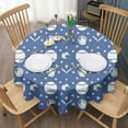 thumbnail image 3 of Baseball Stars Pattern Round Tablecloth 60"x60",Wrinkle Wipeable Table Cloth for Kitchen Dining Room Picnic Patio Party, 3 of 6