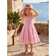 thumbnail image 4 of BemeyourBBs Toddler Baby Girl Plaid Gingham Dress Little Girl Summer Smocked Sundress Ruffled Trim Flying Sleeve A Line Casual Dress, 4 of 9