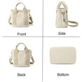 thumbnail image 3 of Small Cute Canvas Tote Crossbody Shoulder Bag Multiple Pockets Mini Casual Satchel Hobo Handbag Messenger Purse for Women, 3 of 8