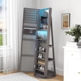 thumbnail image 6 of Aukfa 360° Swivel Jewelry Armoire,LED Jewelry Organizer Stand with Full Length Mirror,Gray, 6 of 8