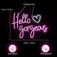 thumbnail image 4 of CADODIS Hello Gorgeous Love Neon Sign LED Light Wall Decor USB Powered Dimmable Sign Wedding Party Bedroom Lady Woman Gift，PINK&WHITE, 4 of 5