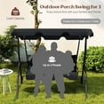 thumbnail image 3 of SAZYY 3 Person Porch Swing, Patio Swing with Removable Cushion & Powder-Coated Steel Frame, Outdoor Swing with Canopy for Porch, Backyard, Garden, Balcony, Black, 3 of 8