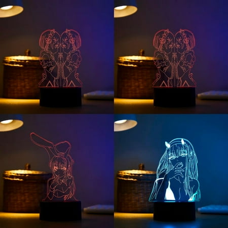 

DUFDIEJ Romantic Anime Darling in the Franxx Zero Two LED Night Light 3D Lamp for Bed Room Decor - Cute and Charming Anime Waifu Gift Option
