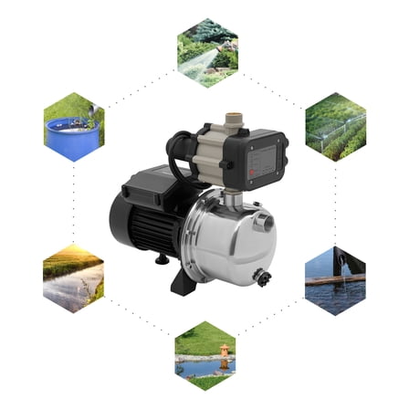 1.5HP 115V Shallow Jet Well Pump with Pressure Tank Garden Booster Jet Pump