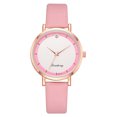 thumbnail image 1 of Exquisito y elegante reloj de pulsera de PU con movimiento de cuarzo y pantalla analógica informal para mujer (rosa), 1 of 1