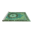 thumbnail image 2 of Ahgly Company Machine Washable Indoor Rectangle Abstract Turquoise Blue Modern Area Rugs, 2' x 5', 2 of 4