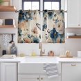 thumbnail image 2 of Vintage Blue Floral Kitchen Curtains Window Panels, Butterflies Watercolor Flower Tan Insulated Window Treatment Curtain, Grommet Curtains for Bedroom/Living Room/Bathroom, 2 Piece 42"Wx54"L, 2 of 8