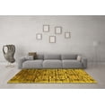 thumbnail image 3 of Ahgly Company Machine Washable Indoor Round Oriental Yellow Industrial Area Rugs, 8' Round, 3 of 4