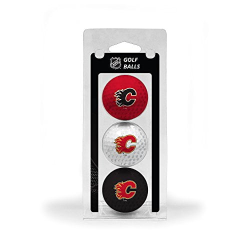 Team Golf NHL Calgary Flames Regulation Size Golf Balls 3 Pack Full Color Durable Team Imprint