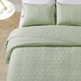 thumbnail image 2 of Mocaletto Luxury 3 Piece Queen Size Quilts, Elegant&Reversible Quilt Set Sage Green Bedding Set with Pillow Shams, Soft Lightweight Microfiber Bedspread, Queen Size Bedding Coverlet, 2 of 7