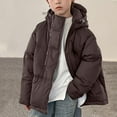 thumbnail image 5 of Boys Girls Winter Hooded Puffer Jackets Solid Quilted Jackets Coat 2026 Warm Long Sleeve Full Zip coat with Pockets, 5 of 5