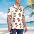 thumbnail image 3 of Disketp Hawaiian Shirts For Men,Red Mushrooms Print Mens Casual Short Sleeve Button Down Shirts Beach Shirt, 3 of 7