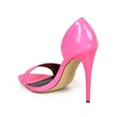 thumbnail image 3 of Liliana CG67 Women Patent Leatherette Open Toe Cutaway Single Sole Stiletto Heel, 3 of 6