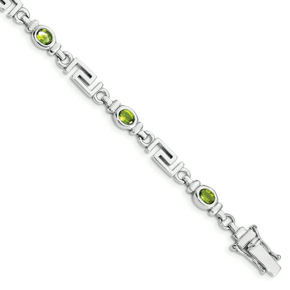 Primal Silver Sterling Silver Rhodium-plated Peridot Bracelet