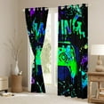 thumbnail image 3 of Erosebridal Gaming Curtains & Drapes Gamer Blackout Curtains Gamepad Controller Gamer Window Curtains Video Game Room Decor,Green Teal Black Tie Dye Window Treatments, 3 of 6