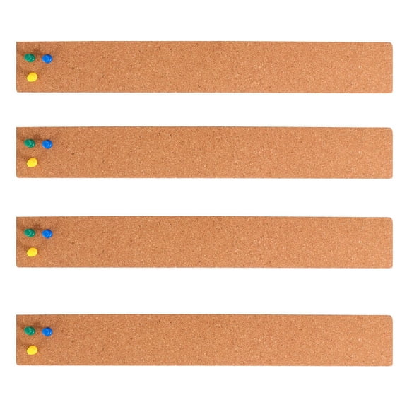 unbranded  4 Pcs Foldable Bulletin Board Cork Bark Strips Office