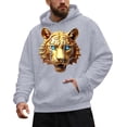thumbnail image 2 of CONZONE Men's Hoodies Long Sleeve Pullover Hoodie for Men Tiger Graphic Hooded Sweatshirts With Pocket, 2 of 4