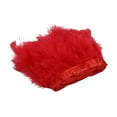 thumbnail image 1 of yuksok 2m Turkey Feather Fringe Trims Lace Ribbon Sewing Decoration red, 1 of 9
