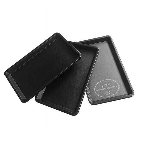 "12 PACK - 12"" x 24"" Black Fiberglass Market Display Tray"