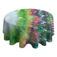 thumbnail image 4 of Colorful Tie Dye Pattern Round Tablecloth 60"x60",Wrinkle Wipeable Table Cloth for Kitchen Dining Room Picnic Patio Party, 4 of 6