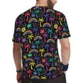 thumbnail image 2 of Wukai Colorful Palms Print Men's Short-Sleeved Mesh T-Shirt,Quick-Dry Short Sleeve Workout T-Shirt-X-Small, 2 of 8
