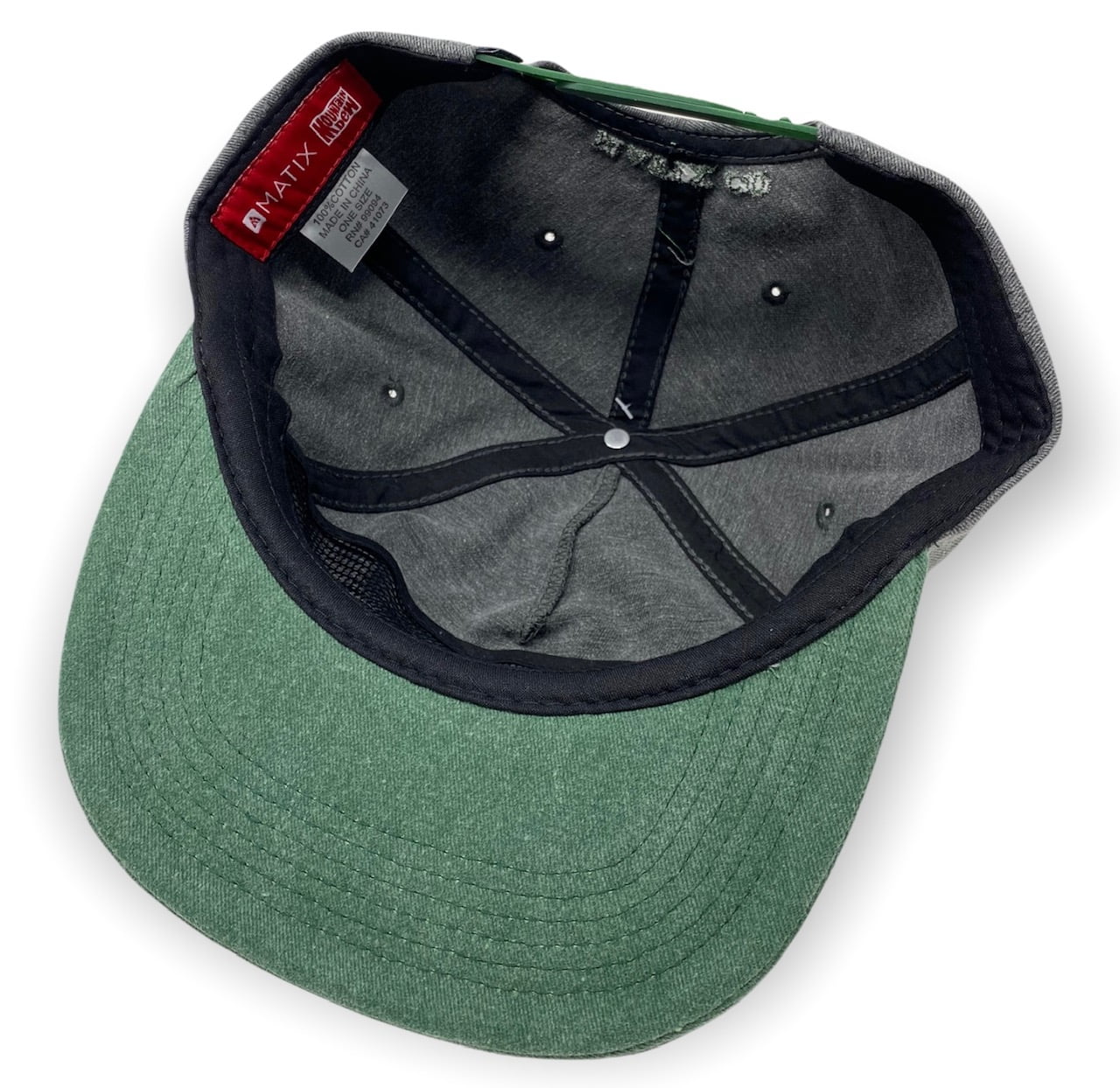 Matix Men's X Mountain Dew Throwback Vintage Wash Snapback Hat Cap - Heather Black/Green