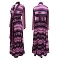 thumbnail image 1 of Plus Size 2x Extra Tall womens Kimono Robes Long Rayon Bathrobe Lightweight Ultra Soft Sleepwear Purple Wavelength Print, 1 of 4