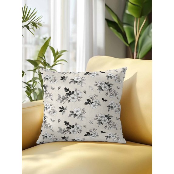 Outdoor Pillows Waterproof, Vintage Flowers Bedding Throw Pillows with Insert for Couch Sofa Bed, Spring Floral Rustic Farmhouse Art 16x16 Inch Pillowcases Decorative Camping Patio Pillow Set of 1