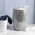 thumbnail image 3 of Whole Housewares Mosaic Glass Wastebasket Bathroom Silver, 3 of 6