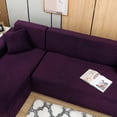thumbnail image 4 of Eurhowing Sectional Couch Covers L-Shaped Sofa Covers, Velvet Super Stretch 2Pcs Sofa Slipcovers for 3 + 3 Seaters, Softness Corner Couch Cover, Purple, 4 of 11